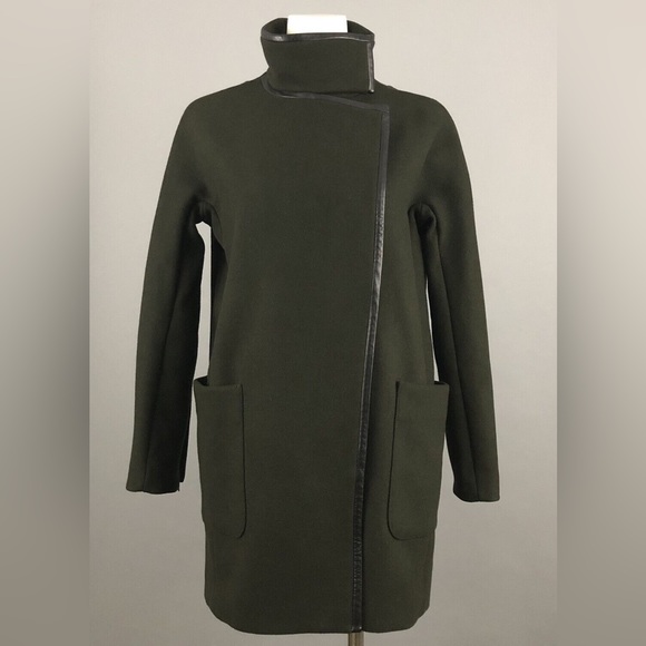 Madewell City Grid forest green wool winter peacoat - Picture 2 of 15